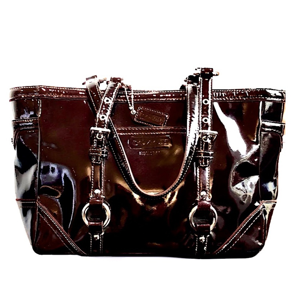 Coach Classic East West Gallery Patent Leather Shoulder Tote Bag No. J0673-10380
